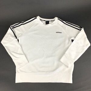 Adidas Women's Top White 3 Stripes Crew Neck Sweatshirt Size Small Black/White